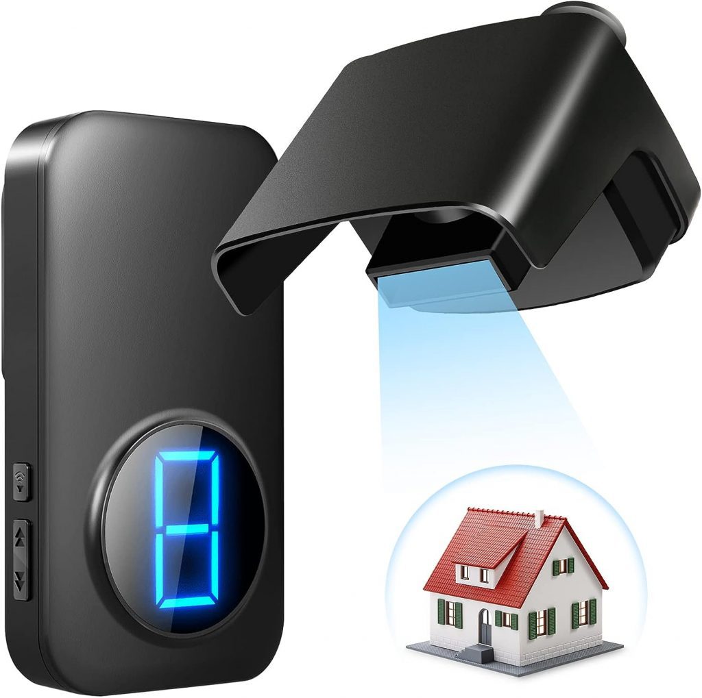 Driveway Alarm Wireless Motion Sensor Alarm Outdoor Indoor Weather Resistant Microwave ilnfrared Detector Security Alert System Monitor 600 Feet Long Range Protect Outside/Inside Property