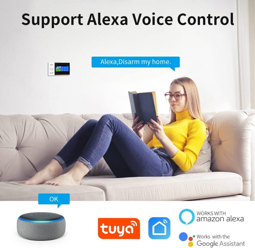Home Security System, Wireless 4G WiFi Alarm System with 1080p Surveillance Camera, 4.3 Touch Screen Home Burglar Alarm Compatible with Alexa Google Home Home Security System, Wireless 4G WiFi Alarm System with 1080p Surveillance Camera, 4.3 Touch Screen Home Burglar Alarm Compatible with Alexa Google Home