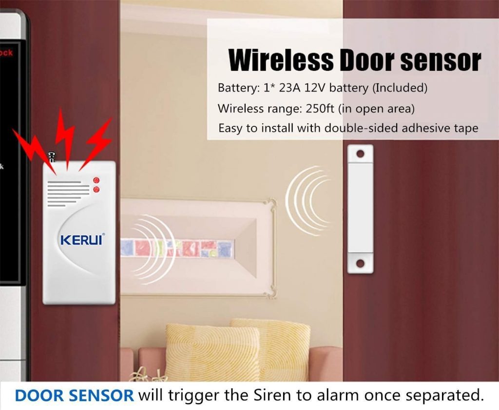 KERUI Upgraded Home Security System Indoor Outdoor Weather-Proof Siren Window Door Sensors Motion Sensor Alarm with Remote Control More DIY, Wireless House Hotel Garage Shop Burglar Door Alarm System