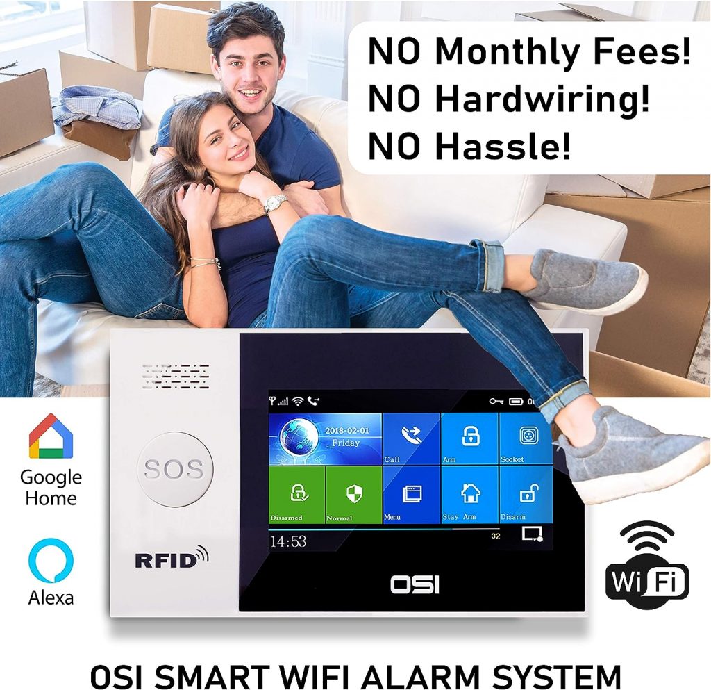 【OSI Wireless WiFi Smart Home Security DIY Alarm SYSTEM-14 Piece】 DIY Home Wi-Fi Alarm Kit with Motion Detector,Notifications with app,Door/Window Sensor, Siren,Compatible with Alexa,NO Monthly Fees 【OSI Wireless WiFi Smart Home Security DIY Alarm SYSTEM-14 Piece】 DIY Home Wi-Fi Alarm Kit with Motion Detector,Notifications with app,Door/Window Sensor, Siren,Compatible with Alexa,NO Monthly Fees