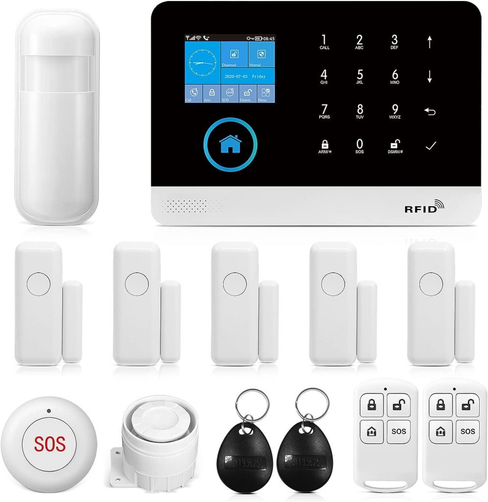 Wireless WiFi Smart Home Security DIY Alarm System with Motion Detector,Notifications with app,Door/Window Sensor, Siren,Compatible with Alexa,NO Monthly Fees (LW-103) Wireless WiFi Smart Home Security DIY Alarm System with Motion Detector,Notifications with app,Door/Window Sensor, Siren,Compatible with Alexa,NO Monthly Fees (LW-103)
