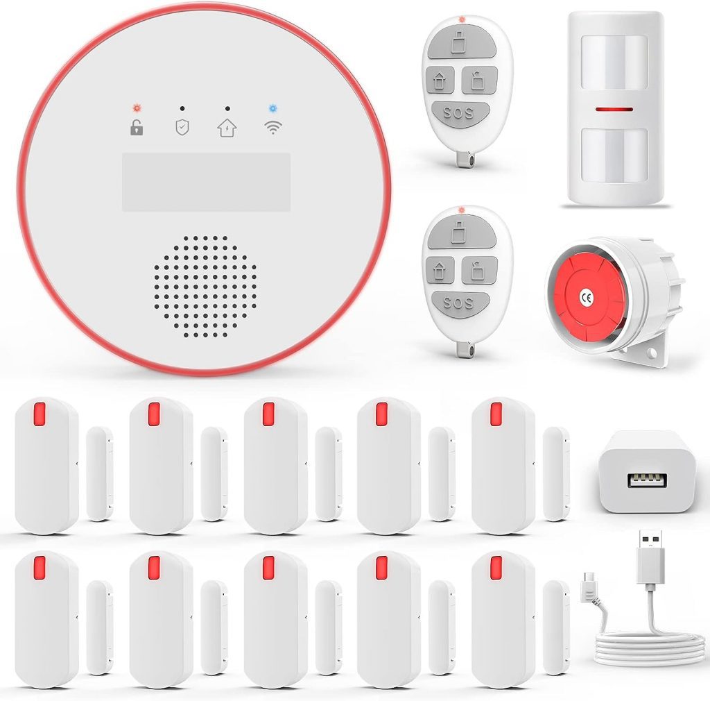 YISEELE Alarm System for Home Security, Wi-Fi Door Alarms for Safety with APP Alert (2.4GHz and 5GHz WiFi), Wireless 16-Piece kit: HUB, Door Sensors, Anti-pet PIR, Remotes, Work with Alexa and Google YISEELE Alarm System for Home Security, Wi-Fi Door Alarms for Safety with APP Alert (2.4GHz and 5GHz WiFi), Wireless 16-Piece kit: HUB, Door Sensors, Anti-pet PIR, Remotes, Work with Alexa and Google