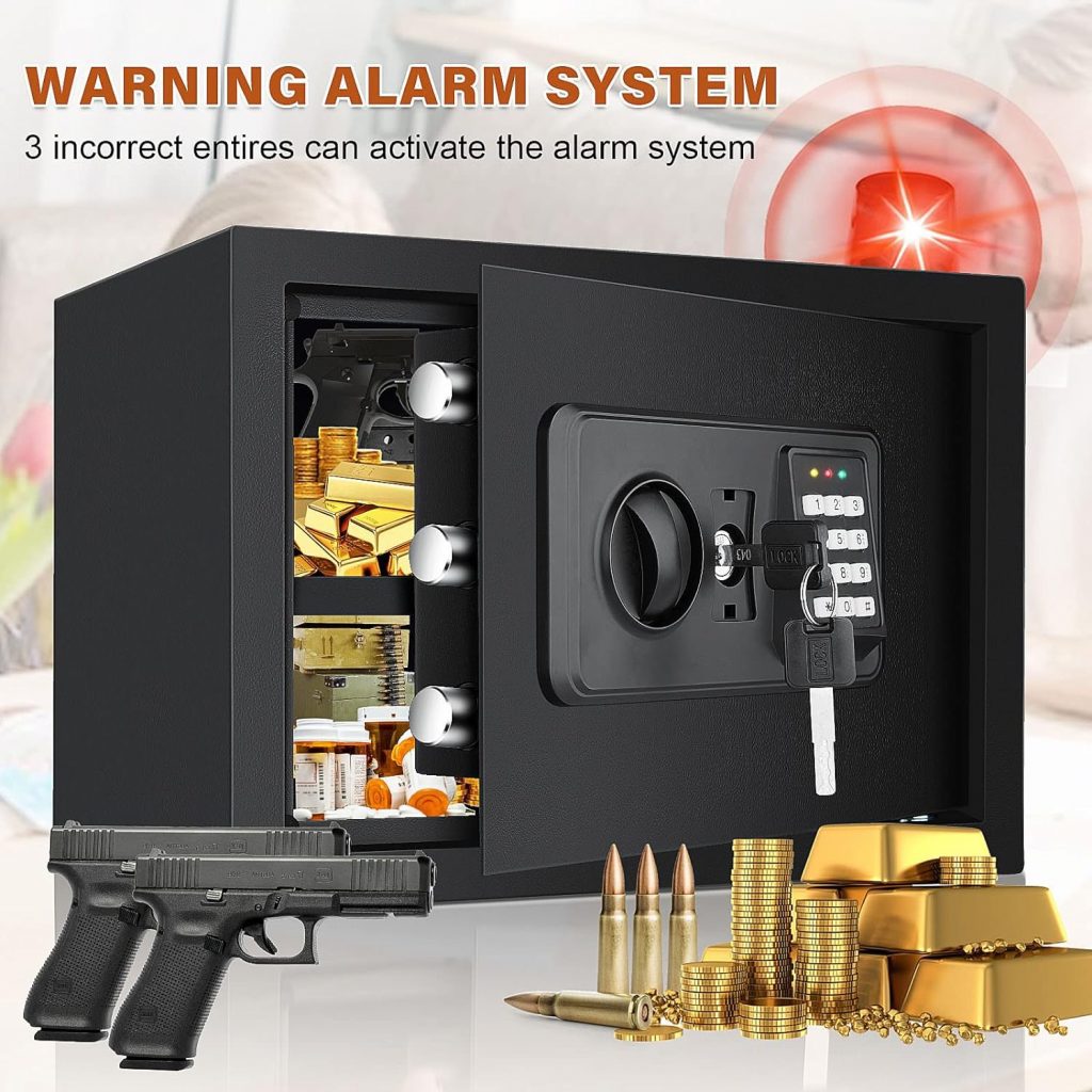 1.0 Cubic Safe Box Fireproof Waterproof with Digital Keypad Key, Anti-Theft Fireproof Safe with Fireproof Money Bag, Security Home Safe for Pistol Money Medicine Important Documents 1.0 Cubic Safe Box Fireproof Waterproof with Digital Keypad Key, Anti-Theft Fireproof Safe with Fireproof Money Bag, Security Home Safe for Pistol Money Medicine Important Documents