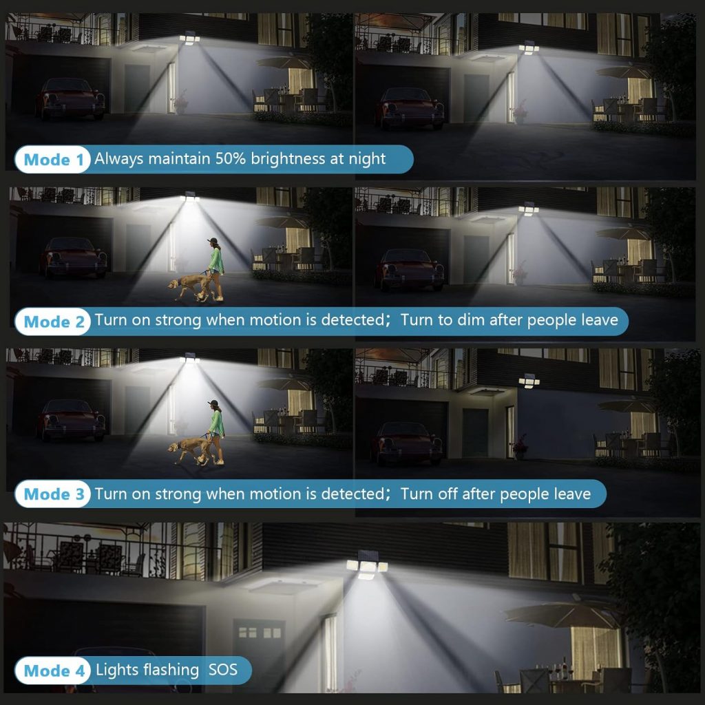 Mokot Solar Outdoor Lights, IP65 Waterproof Motion Sensor Outdoor Lights with Remote Control, 4 Heads Solar Flood Wall Lights for Outside Yard Pack of 2 Mokot Solar Outdoor Lights, IP65 Waterproof Motion Sensor Outdoor Lights with Remote Control, 4 Heads Solar Flood Wall Lights for Outside Yard Pack of 2