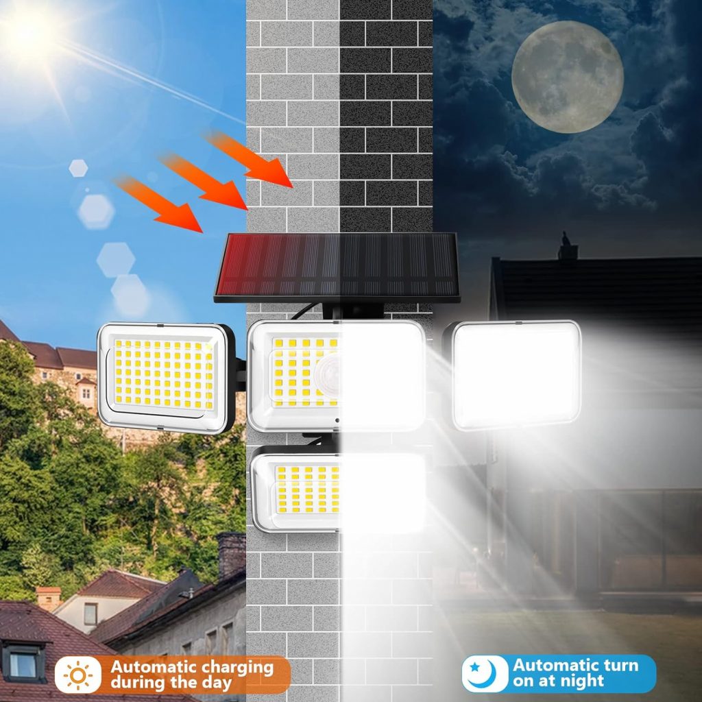 Mokot Solar Outdoor Lights, IP65 Waterproof Motion Sensor Outdoor Lights with Remote Control, 4 Heads Solar Flood Wall Lights for Outside Yard Pack of 2 Mokot Solar Outdoor Lights, IP65 Waterproof Motion Sensor Outdoor Lights with Remote Control, 4 Heads Solar Flood Wall Lights for Outside Yard Pack of 2