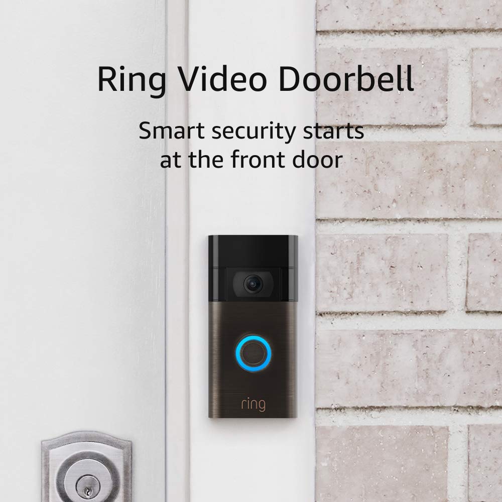 Ring Video Doorbell, Venetian Bronze with All-new Ring Indoor Cam, White Ring Video Doorbell, Venetian Bronze with All-new Ring Indoor Cam, White