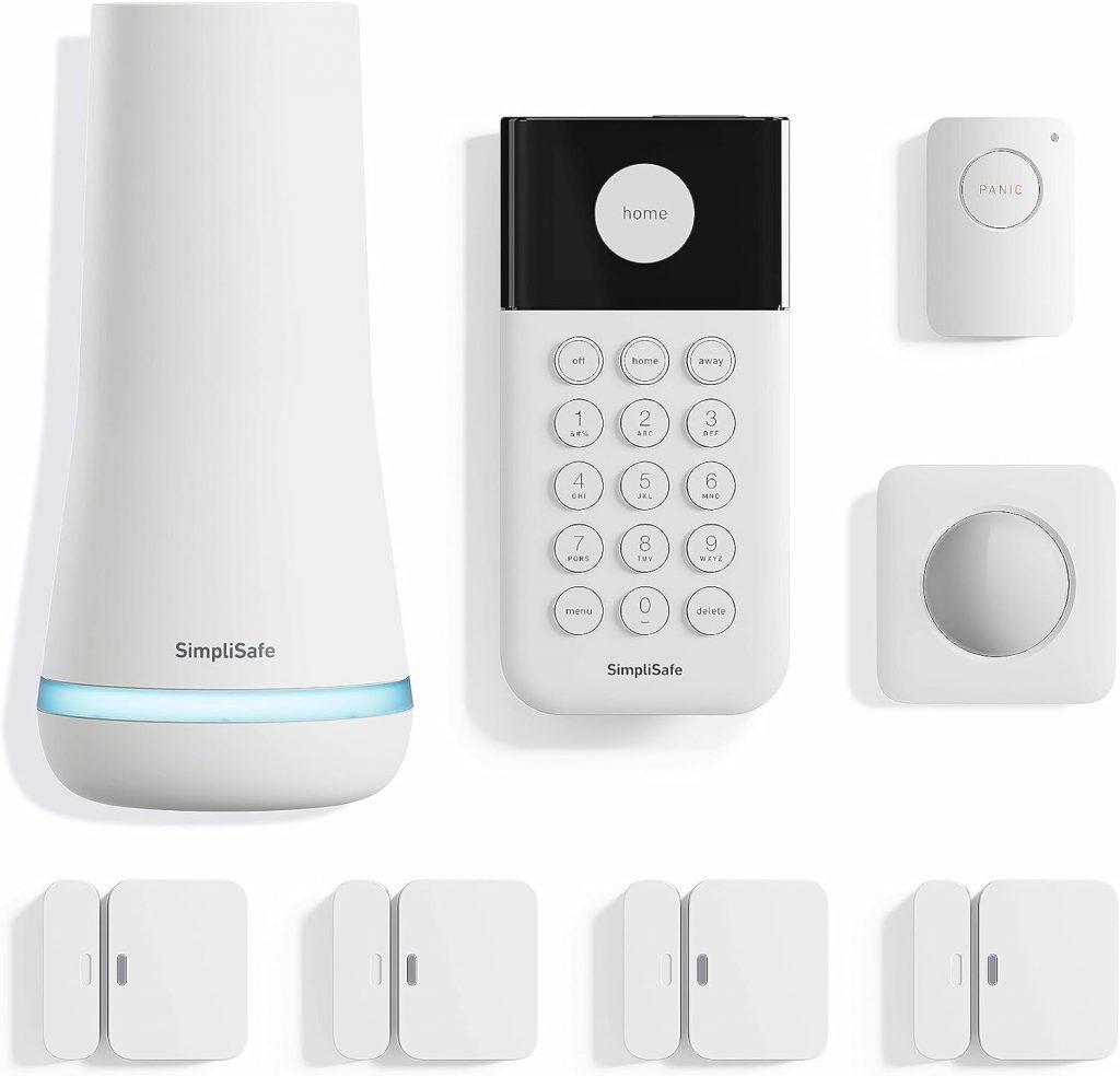 SimpliSafe 8 Piece Wireless Home Security System - Optional 24/7 Professional Monitoring - No Contract - Compatible with Alexa and Google Assistant , White SimpliSafe 8 Piece Wireless Home Security System - Optional 24/7 Professional Monitoring - No Contract - Compatible with Alexa and Google Assistant , White