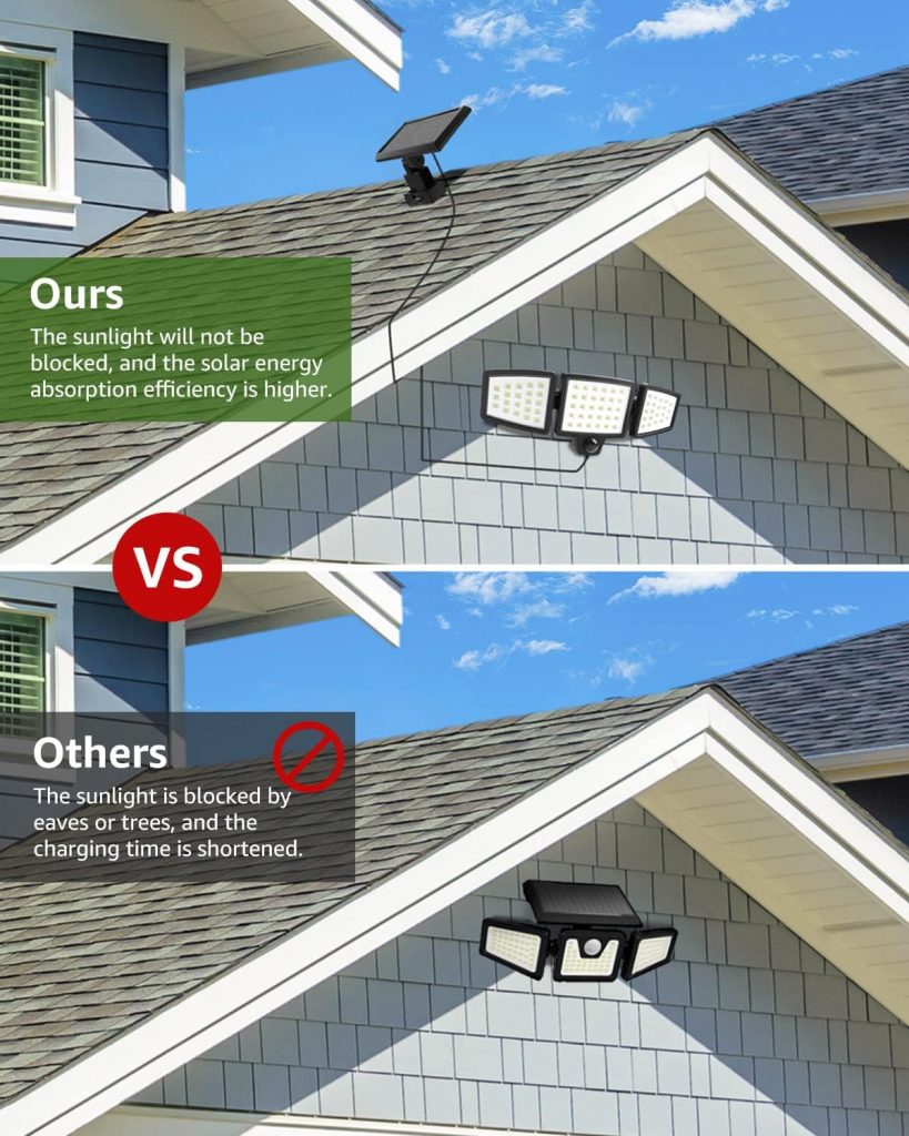 Solar Lights for Outside, WL5000 Motion Activated Security Lights, Separate Solar Panel, 3 Adjustable Head 270° Wide Lighting Angle, IP65 Waterproof Wall Lamp for Porch Yard Garage, 2 Packs Solar Lights for Outside, WL5000 Motion Activated Security Lights, Separate Solar Panel, 3 Adjustable Head 270° Wide Lighting Angle, IP65 Waterproof Wall Lamp for Porch Yard Garage, 2 Packs