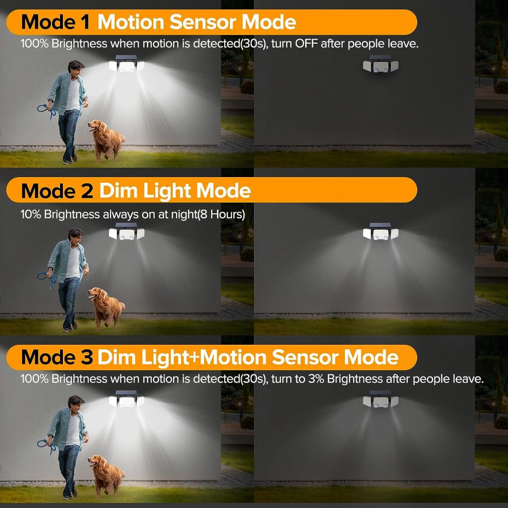 UME Solar Outdoor Lights 332 LED 7000K, Super Bright Motion Sensor Outdoor Lights with 2 Sensors, IP65 Waterproof 270 Wide Angle Solar Flood Lights with 3 Modes for Garden Patio Yard - 2 Pack UME Solar Outdoor Lights 332 LED 7000K, Super Bright Motion Sensor Outdoor Lights with 2 Sensors, IP65 Waterproof 270 Wide Angle Solar Flood Lights with 3 Modes for Garden Patio Yard - 2 Pack