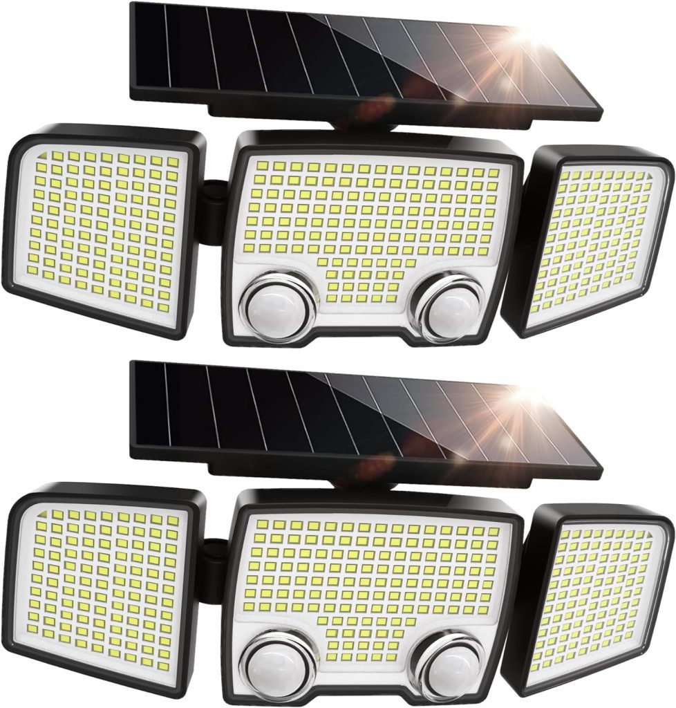 UME Solar Outdoor Lights 332 LED 7000K, Super Bright Motion Sensor Outdoor Lights with 2 Sensors, IP65 Waterproof 270 Wide Angle Solar Flood Lights with 3 Modes for Garden Patio Yard - 2 Pack UME Solar Outdoor Lights 332 LED 7000K, Super Bright Motion Sensor Outdoor Lights with 2 Sensors, IP65 Waterproof 270 Wide Angle Solar Flood Lights with 3 Modes for Garden Patio Yard - 2 Pack